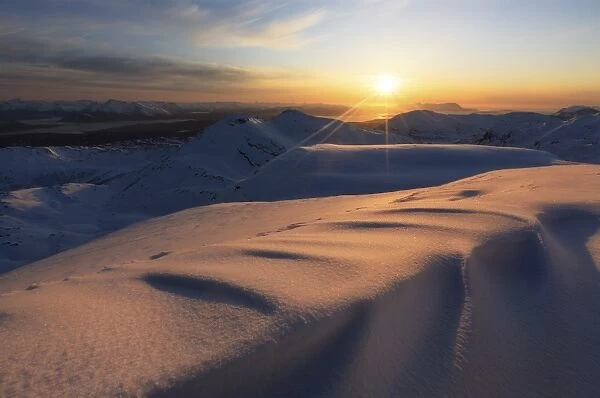 Midnight Sun over Lilletinden Mountain, Nordland, Norway