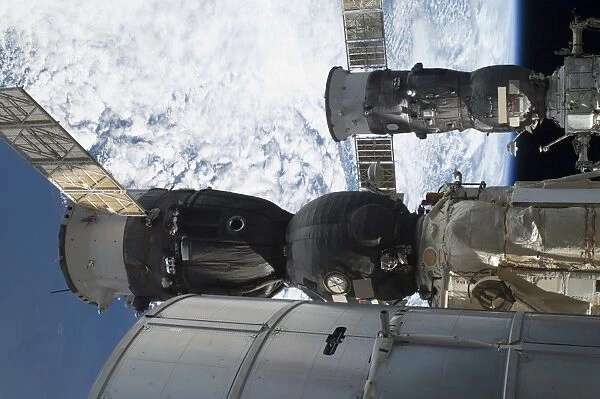 Russian spacecraft docked to the International Space Station