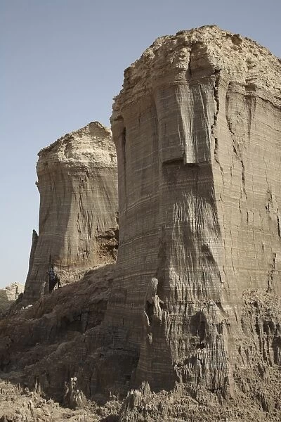 Salt canyons made of layers of halite and gypsum, Danakil Depression, Ethiopia