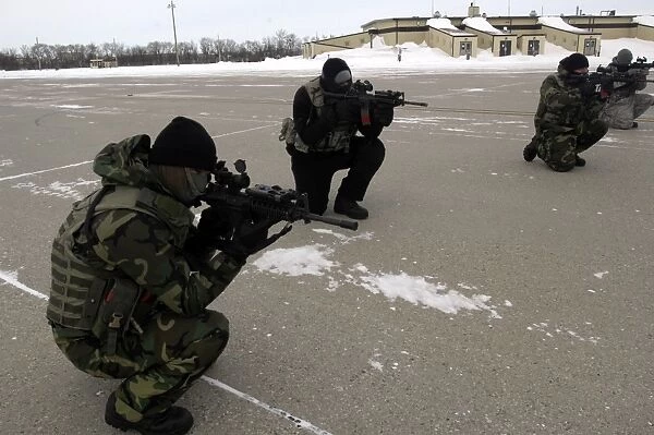 Security Forces members endure the harsh cold during training
