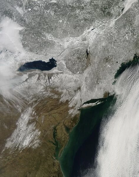 Snow cover across the northeastern United States