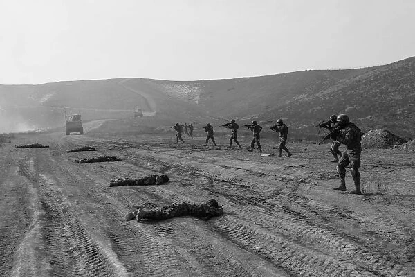 Students train at an Afghan National Army commando qualification course