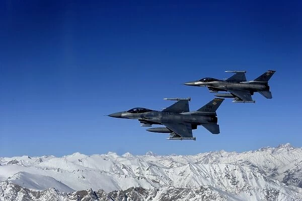 U. S. Air Force F-16 Fighting Falcons conduct operations over eastern Afghanistan