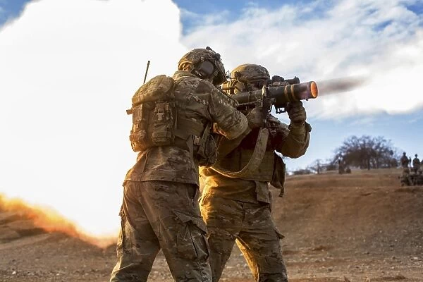 U. S. Army Rangers fire an AT-4 at a range on Camp Roberts