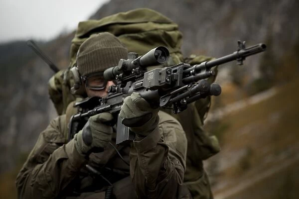 U. S. special forces soldier armed with an MK14 Enhanced Battle Rifle