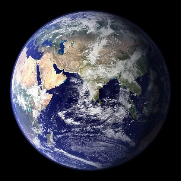 View of the Earth from space showing the eastern hemisphere