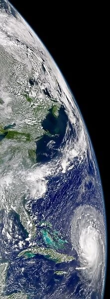 View of Hurricane Frances on a partial view of Earth