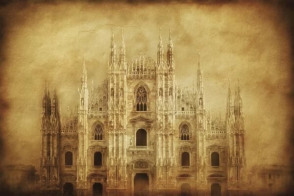 Vintage photo of Duomo di Milano, Milan, Italy
