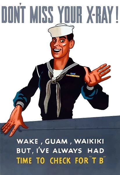 Vintage World War II poster of a sailor waving goodbye