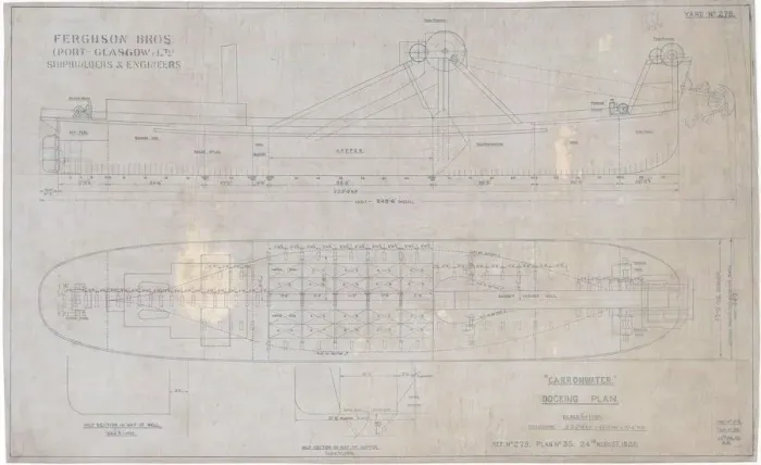 Framed Print : Dredger Docking Plan Print Framed Print : Dredger Docking Plan Print
