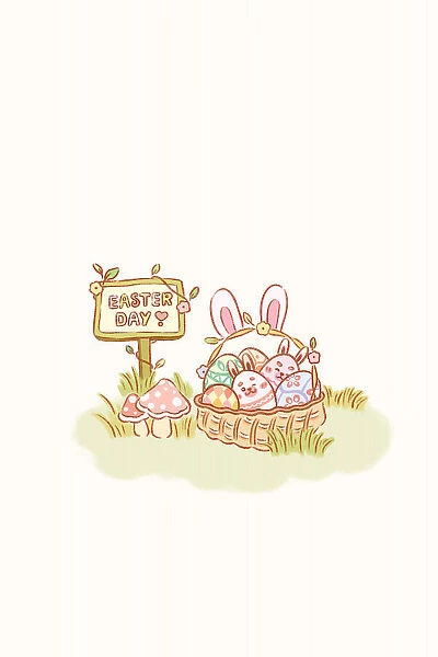 Cute Yellow Bunny Chubby Easter Eggs