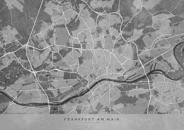 Gray vintage map of Frankfurt Germany