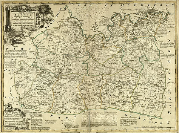 County Map of Surrey, c. 1777