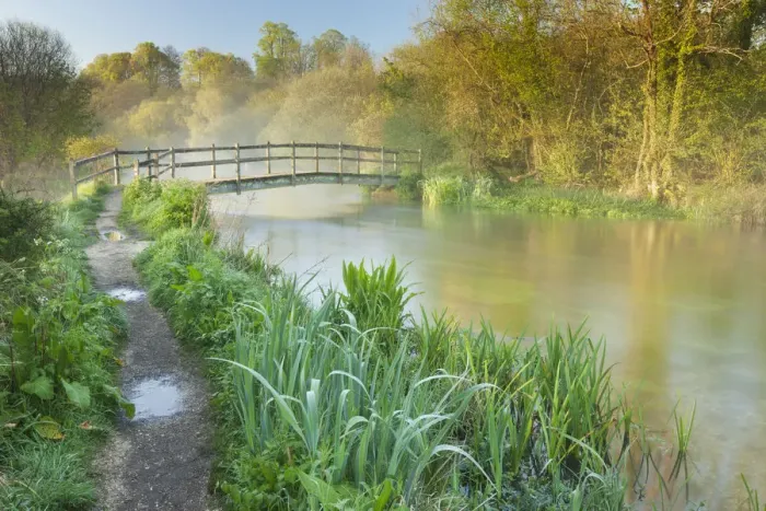 Framed Print : View of the River Itchen Print, Ovington at Dawn Framed Print : View of the River Itchen Print, Ovington at Dawn