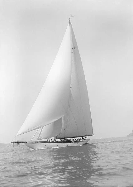 The 23-metre cutter Astra sailing close-hauled, 1928. Creator: Kirk & Sons of Cowes
