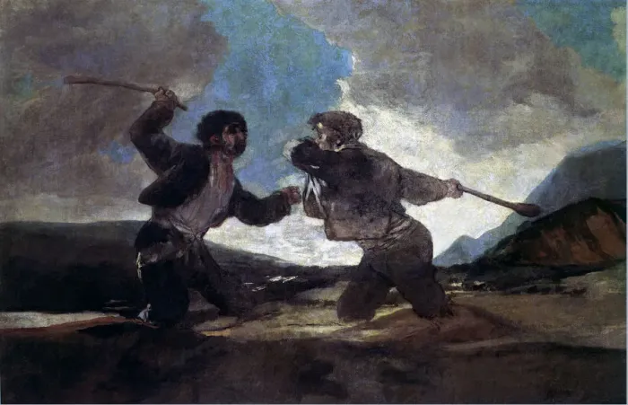 Framed Print : Dramatic Duel in a Rugged Landscape Print Framed Print : Dramatic Duel in a Rugged Landscape Print