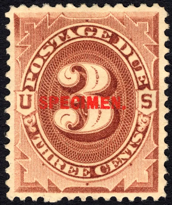 Framed Print : 1884 3c Postage Due Specimen Overprint Print Framed Print : 1884 3c Postage Due Specimen Overprint Print
