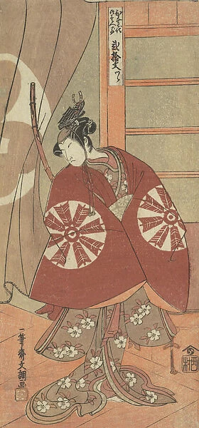 The Actor Nakamura Tomijuro as a Woman Wearing a Red Cape, ca. 1772. Creator: Ippitsusai Buncho