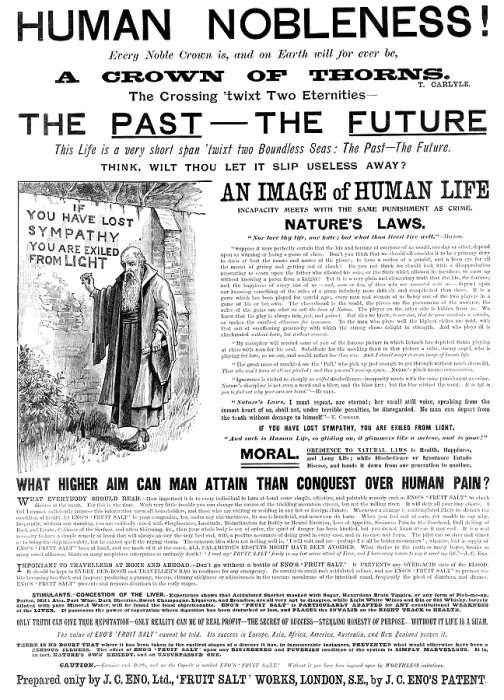 Framed Print : Print of Advertisement for Eno's Fruit Salt, 1898