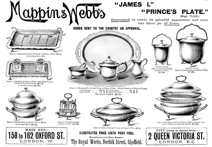 Framed Print : Print of Advertisement for Mappin & Webb, 1898 Framed Print : Print of Advertisement for Mappin & Webb, 1898