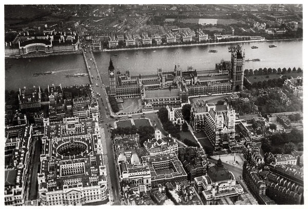 Aerial view of Westminster, London, from a Zeppelin, 1931 (1933)