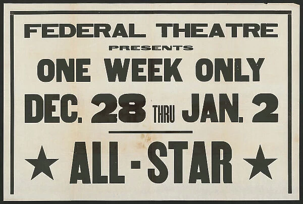 All-Star Vaudeville, [193-]. Creator: Unknown