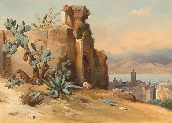 Ancient Ruins near Messina, Sicily, 1842. Creator: Charles Remond