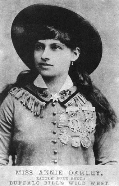 Annie Oakley, American exhibition sharpshooter, late 19th century (1954)