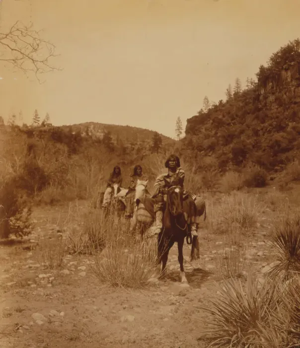 Framed Print : Edward Curtis Apache Land Print, c1903