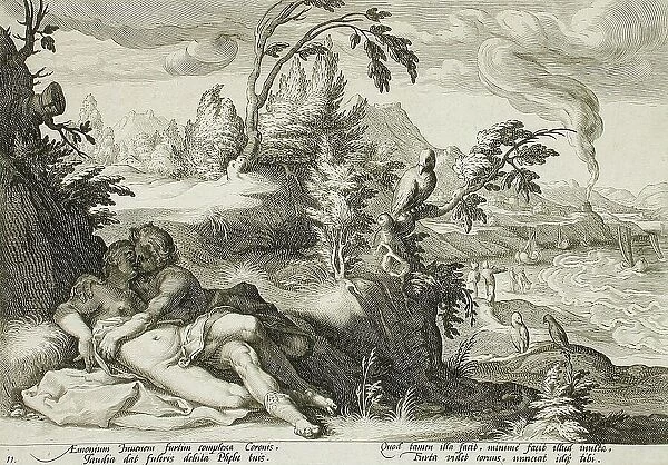 Apollo and Coronis, published 1590. Creator: Unknown