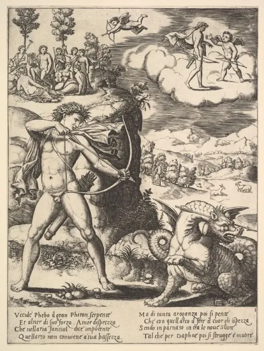 Framed Print : Apollo Shooting a Python, 1530-60 Print Framed Print : Apollo Shooting a Python, 1530-60 Print