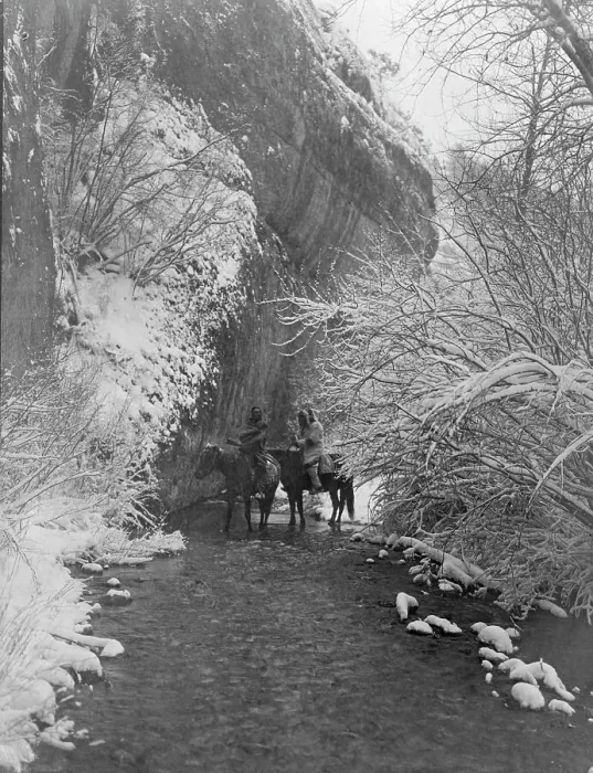 Framed Print : Edward Curtis Print: Approaching Winter Framed Print : Edward Curtis Print: Approaching Winter