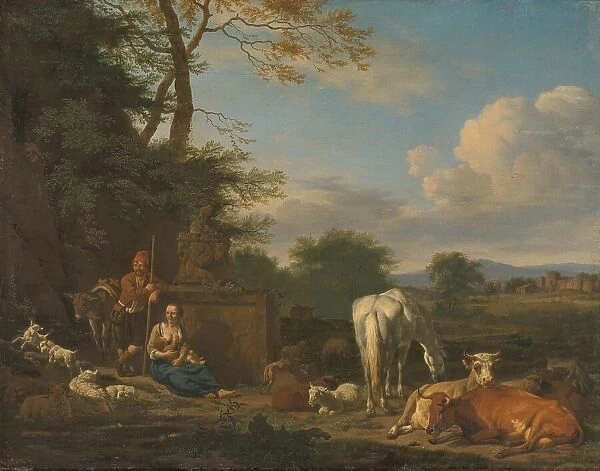 Arcadian Landscape with resting Shepherds and Animals, 1664. Creator: Adriaen van de Velde