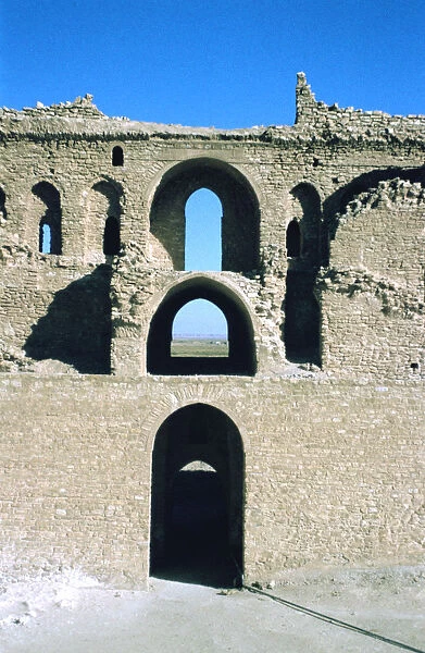 Arches, fortress of Al Ukhaidir, Iraq, 1977