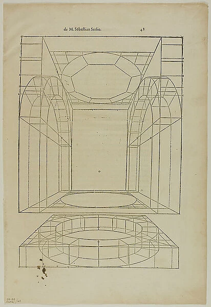 Architectural Drawing from Le livre d Architecture, plate 68 from Woodcuts from Books... 1937. Creator: Sebastiano Serlio
