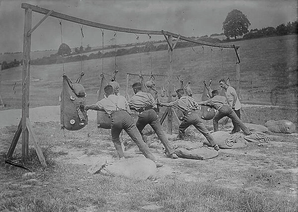 Bayonet practice, British training, 16 Aug 1917. Creator: Bain News Service