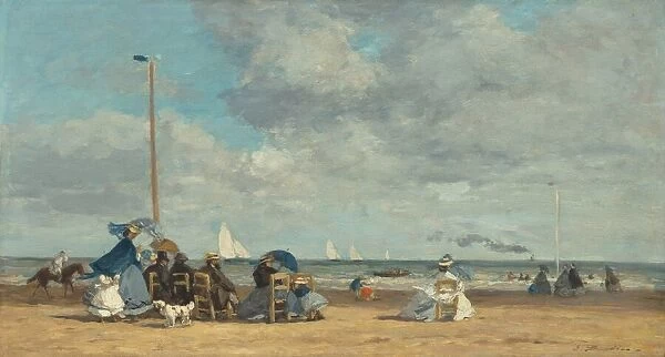 Beach at Trouville, 1864  /  1865. Creator: Eugene Louis Boudin