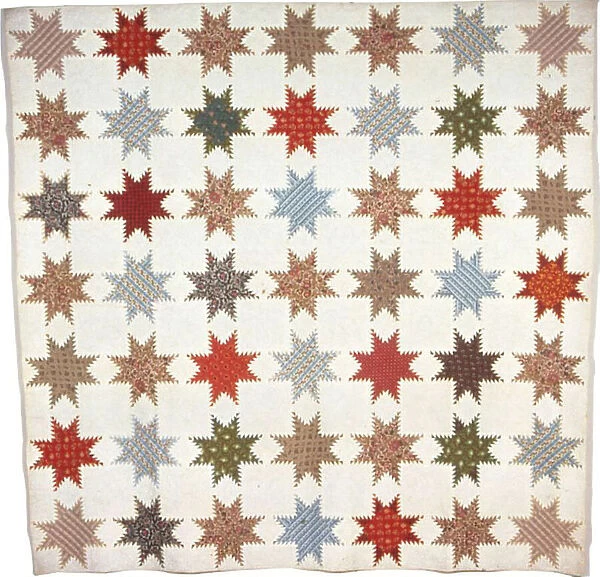 Bedcover (Feather-Edged Star Quilt), United States, 1845. Creator: Annie Maria Henkle