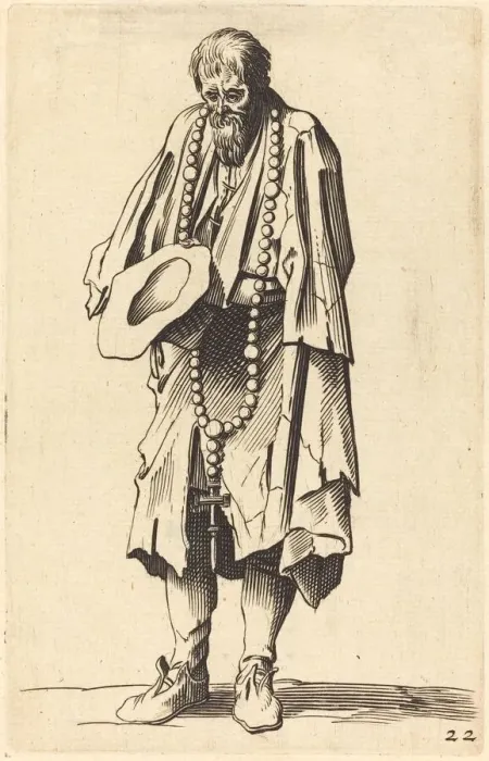 Framed Print : Beggar with Rosary Print Framed Print : Beggar with Rosary Print
