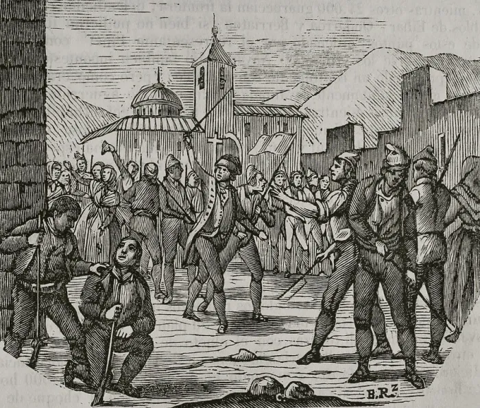 Framed Print : Print of the Biscayan uprising, 1851 Framed Print : Print of the Biscayan uprising, 1851