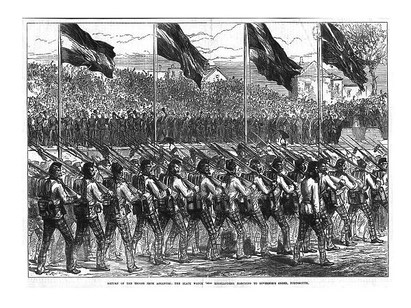 The Black Watch (42nd Highlanders) Marching to Governors Green, Portsmouth, 1874