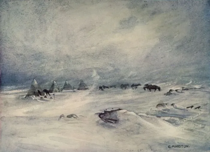 Framed Print : A Blizzard on the Barrier, c1908 (1909) Print Framed Print : A Blizzard on the Barrier, c1908 (1909) Print