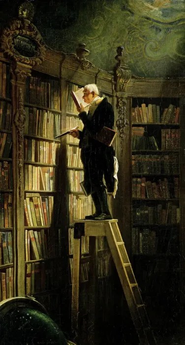 Framed Print : Print of The Bookworm, 1850 Framed Print : Print of The Bookworm, 1850