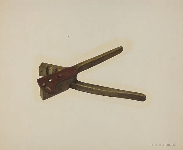 Brass Bullet Mold, c. 1940. Creator: Fred Hassebrock