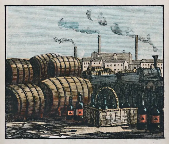 Framed Print : Burton-on-Trent Print, c1910: Staffordshire Brewery Scene Framed Print : Burton-on-Trent Print, c1910: Staffordshire Brewery Scene