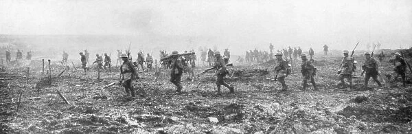 Canadian troops in no mans land, Vimy, France, First World War, 9 April 1917