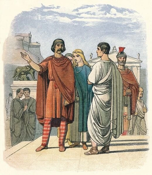 Caractacus at Rome. A. D. 52, 1864. Artist: James William Edmund Doyle