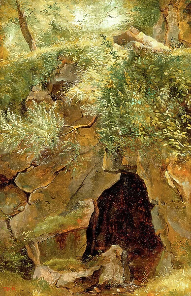 The Cave, between 1828 and 1830. Creator: Theodore Rousseau