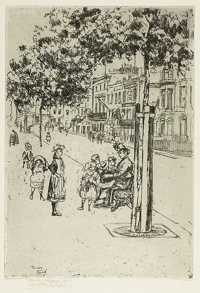 Chelsea Children, Chelsea Embankment, 1889. Creator: Theodore Roussel