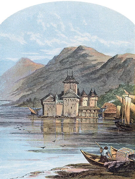 The Chillon Castle, Lake Geneva, Switzerland, 1864
